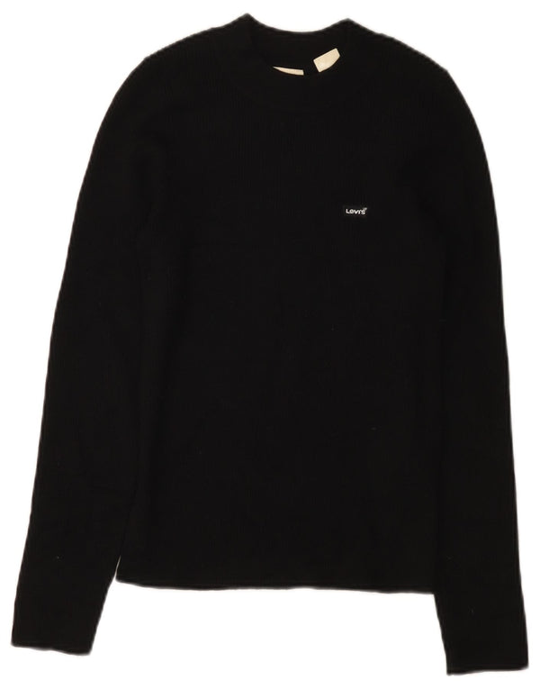 LEVI'S Pull ras du cou pour femme UK 8 Petit Acrylique Noir