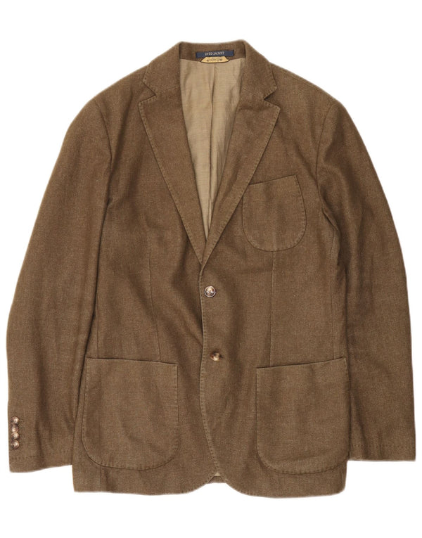 Massimo Dutti Veste Blazer 2 Boutons Homme EU 50 Grande Laine Marron