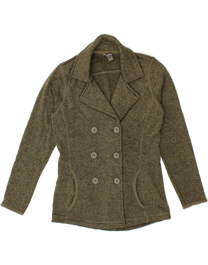 EDDIE BAUER Womens Double Breasted Blazer Jacket UK 10 Small Khaki Flecked Vintage Eddie Bauer and Second-Hand Eddie Bauer from Messina Hembry 