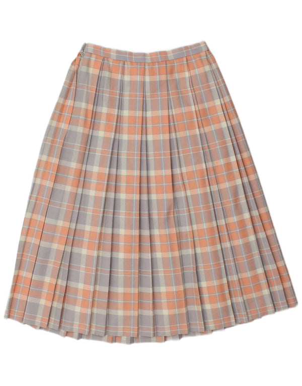 vintage Femme Couteau Plissé Jupe UK 10 Petite W26 Multicolore Nouvelle Laine