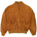 Veste Bomber En Daim Vintage Homme IT 56 2XL Cuir Beige