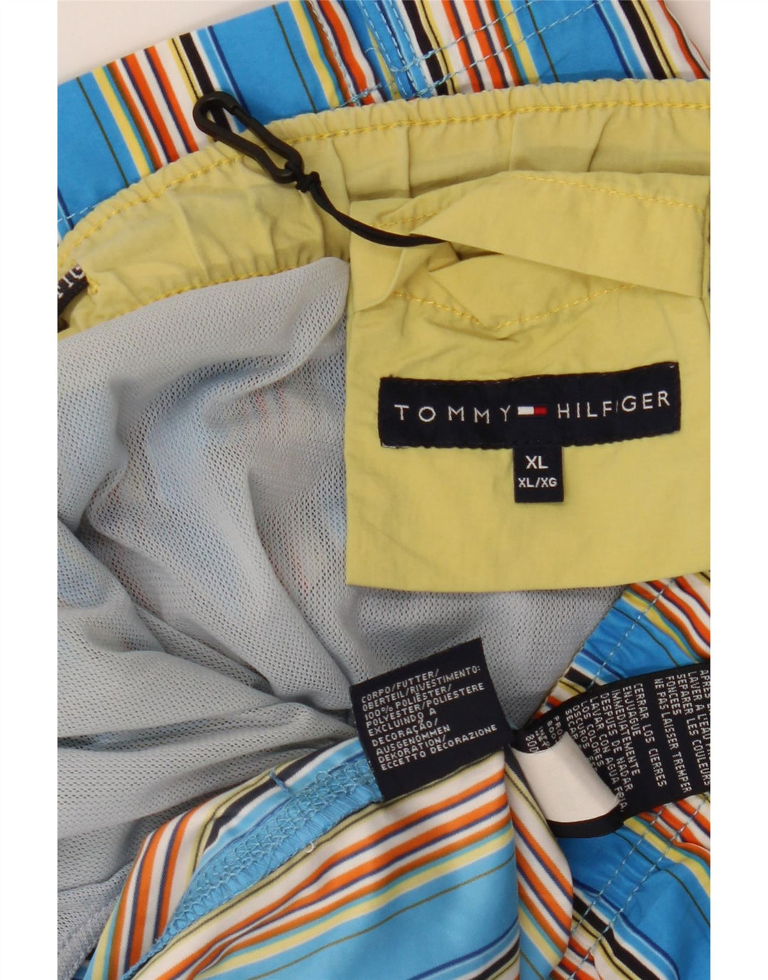 Tommy Hilfiger Short de bain homme XL bleu rayé polyester