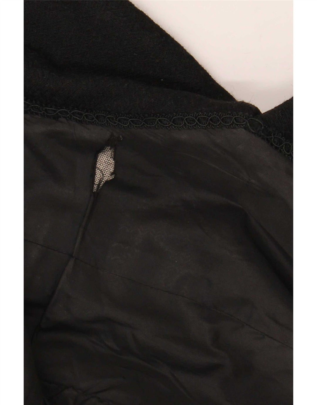 vintage Femme Double Breasted Coat UK 14 Moyen Noir