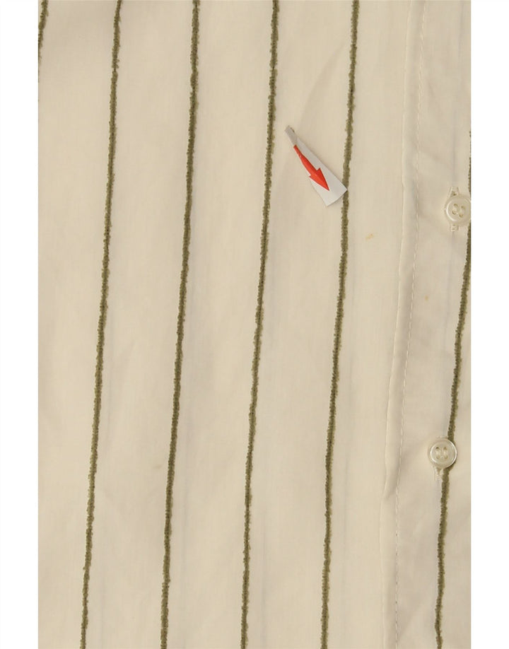 ZARA Chemise surdimensionnée pour femme UK 10 Petit modal rayé blanc