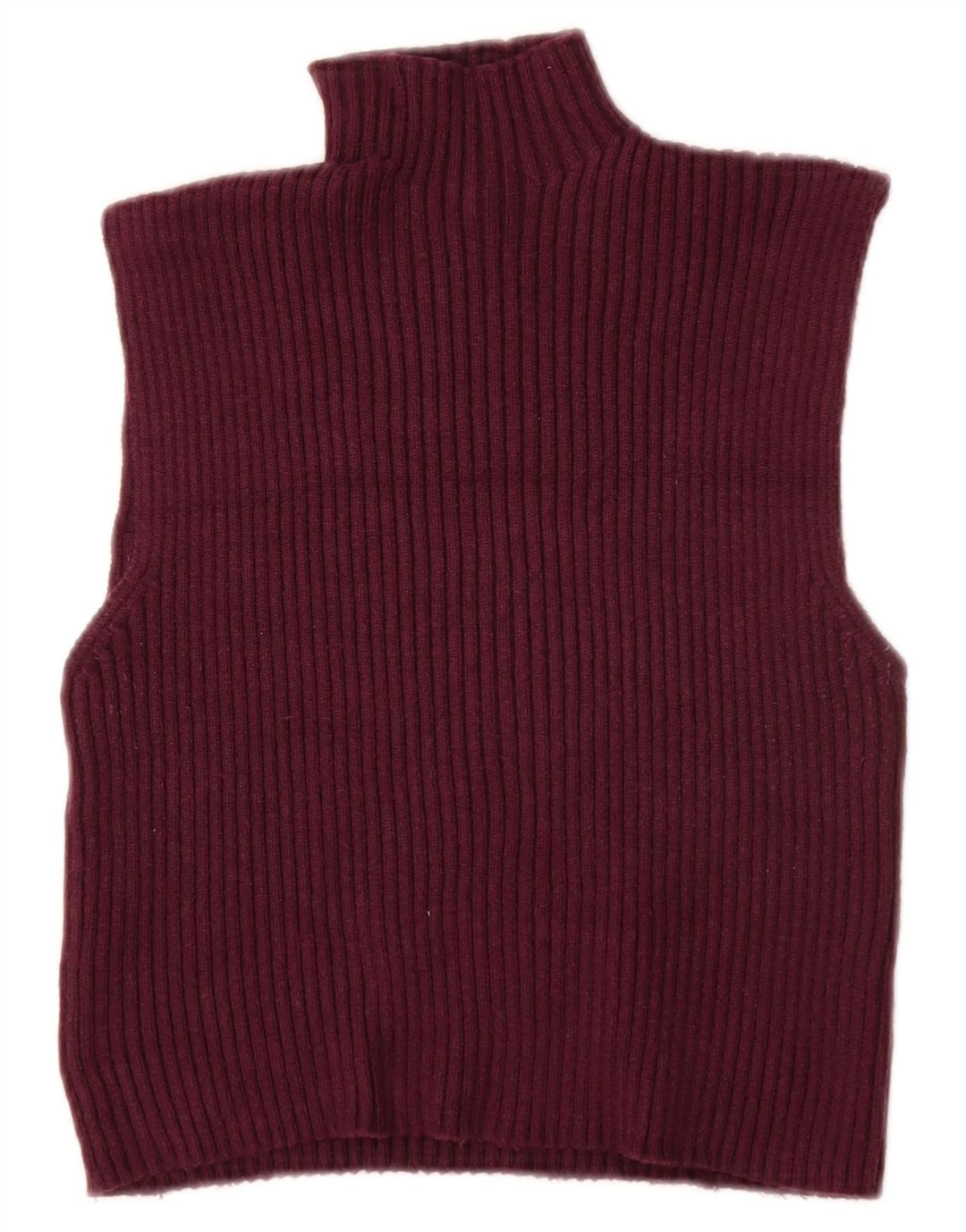 ZARA Femme Crop Vest Débardeur UK 12 Medium Bordeaux Viscose