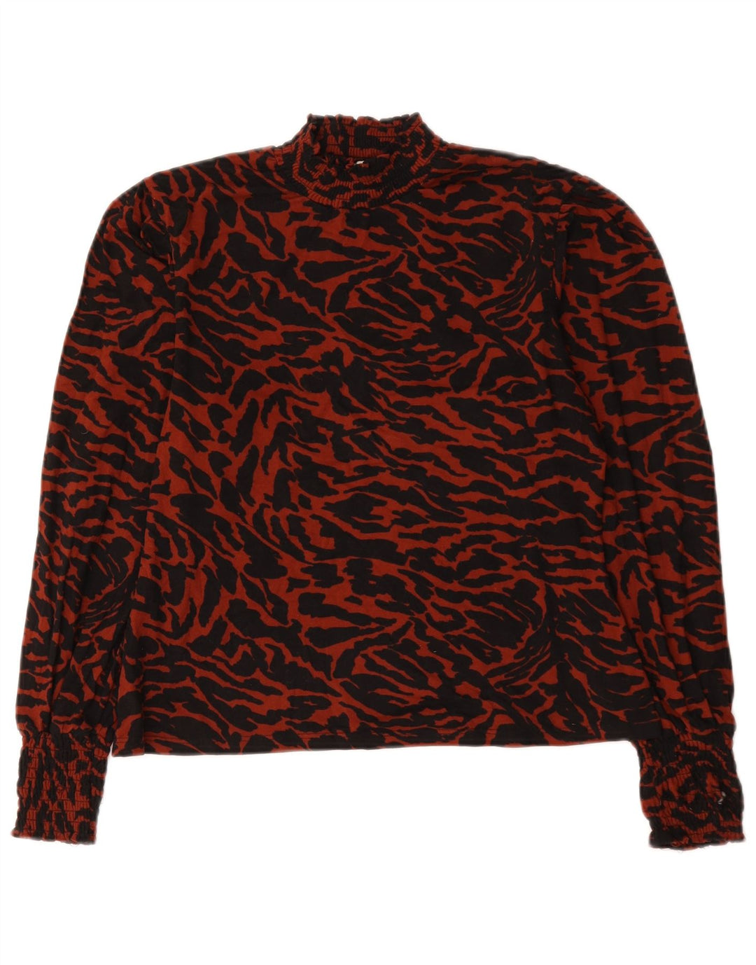 Oasis Chemisier à Manches Longues pour Femme UK 44 Grand Rouge Imprimé Animal Polyester
