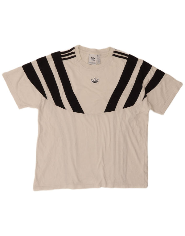 Adidas T-Shirt Homme Haut Large Blanc Colorblock Coton