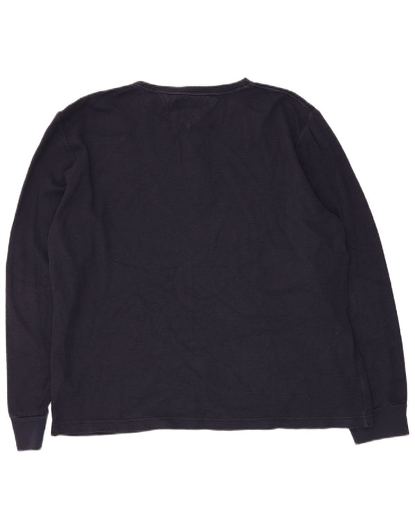 Tommy Hilfiger Haut Slim Fit à Manches Longues XL Bleu Marine Coton