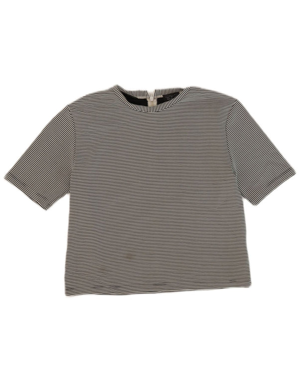 Topshop T-Shirt Femme Top UK 10 Petites Rayures Noires