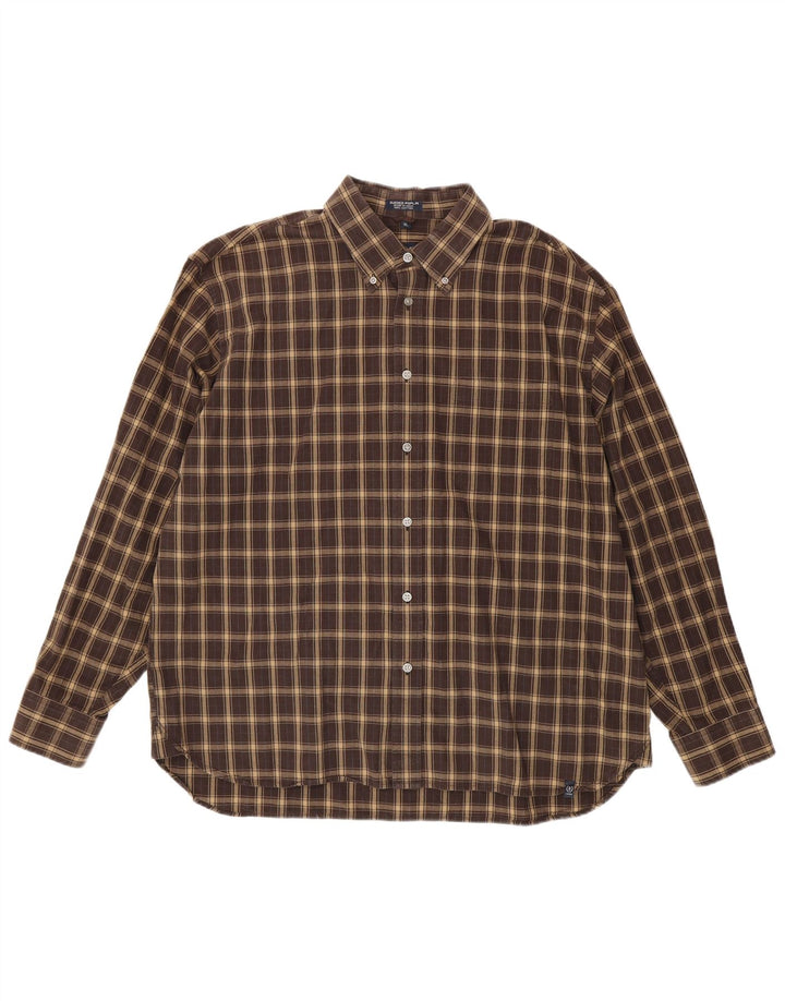 Izod Chemise Homme XL Marron Carreaux Coton