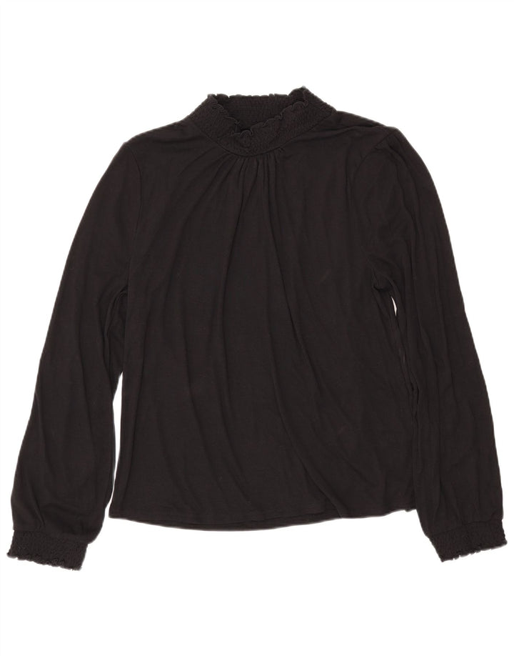 J. CREW Chemisier à manches longues pour femme UK 16 Large Noir Polyester