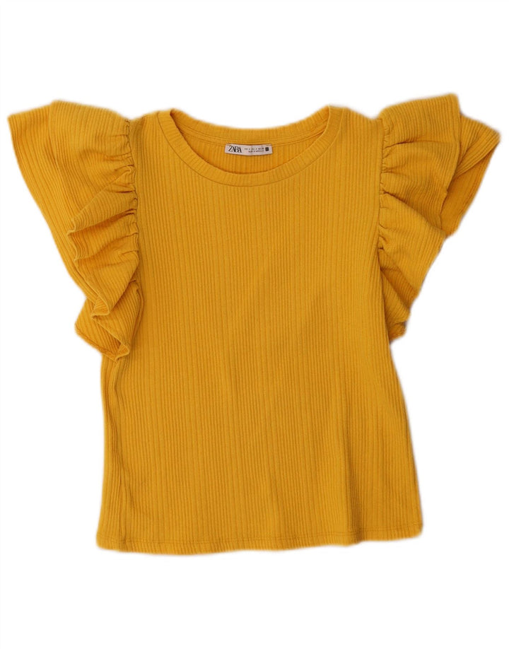 Zara Chemisier Femme UK 10 Petit Jaune