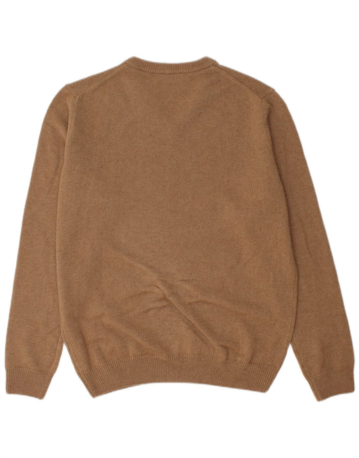 Walbusch Pull col V pour homme IT 52 Large Marron