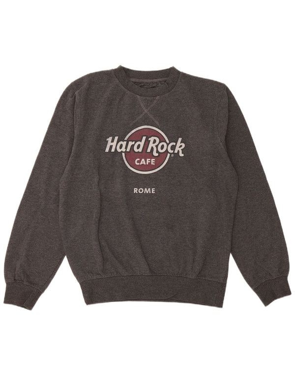 Hard Rock Cafe Femmes Rome Graphic Sweatshirt Jumper UK 14 Gris Moyen