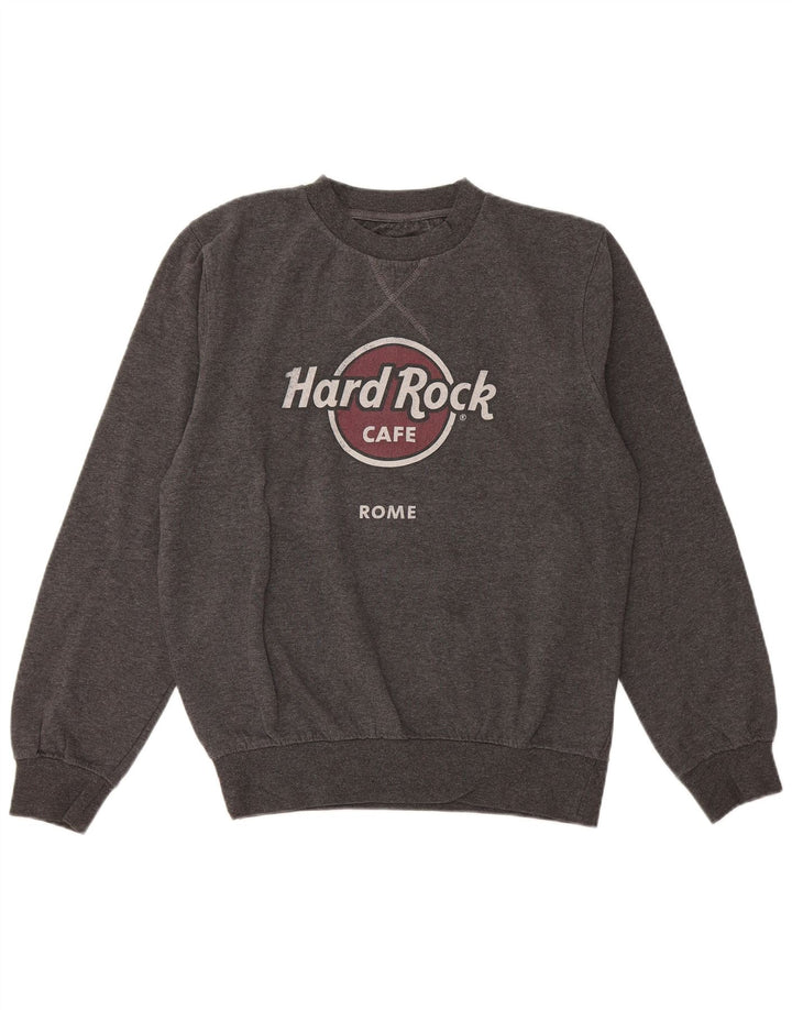 Hard Rock Cafe Femmes Rome Graphic Sweatshirt Jumper UK 14 Gris Moyen