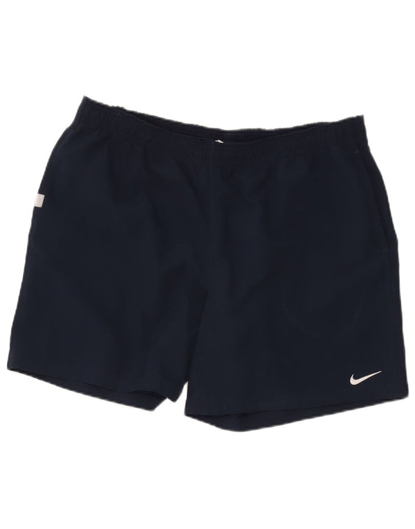 Nike Short de sport Dri Fit pour femme UK 18 XL Bleu marine Polyester