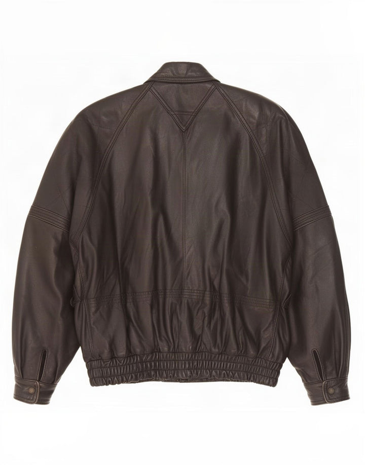veste en cuir homme vintage IT 50 Grand Noir