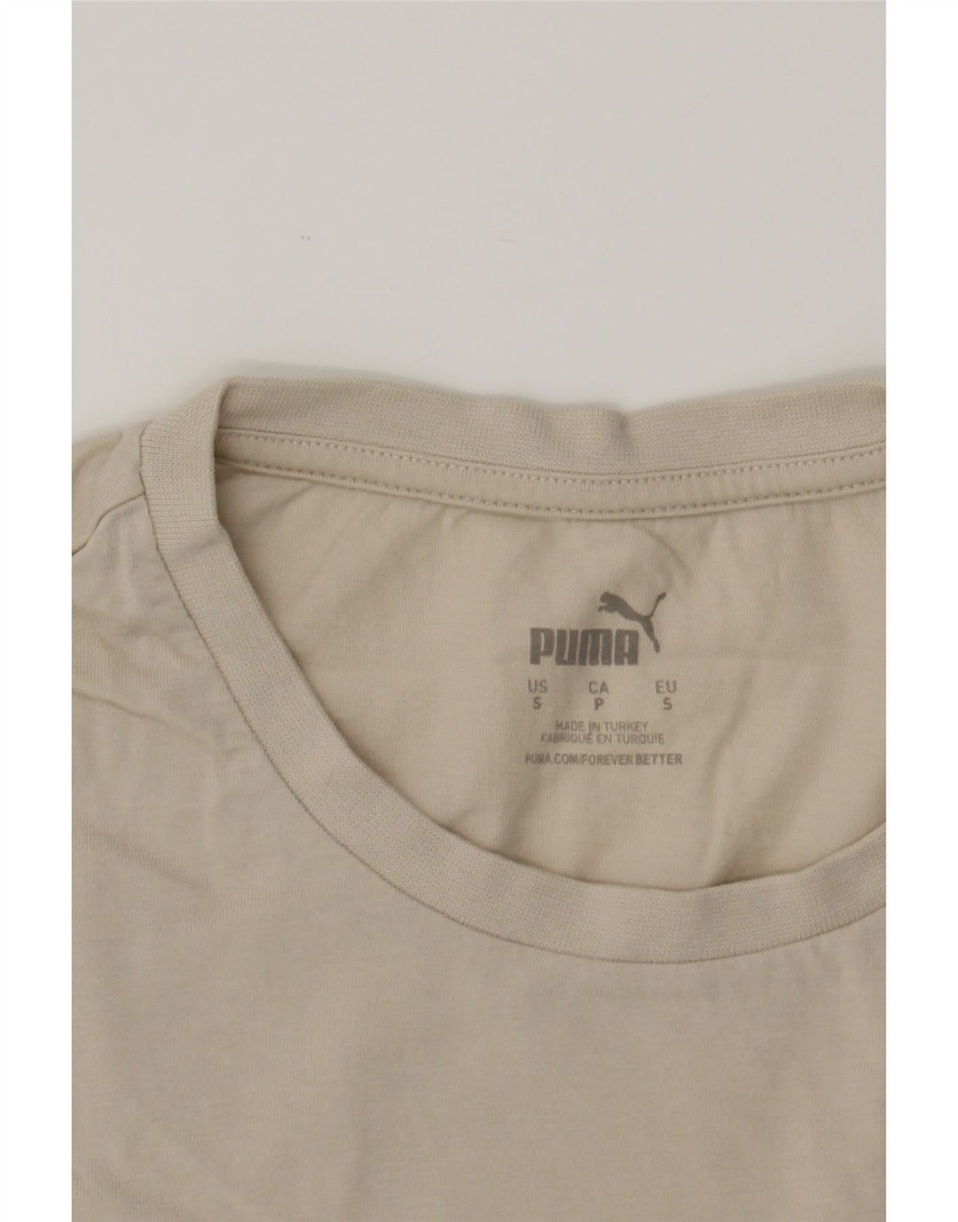 PUMA Mens Graphic T-Shirt Top Small Beige Cotton Vintage Puma and Second-Hand Puma from Messina Hembry 