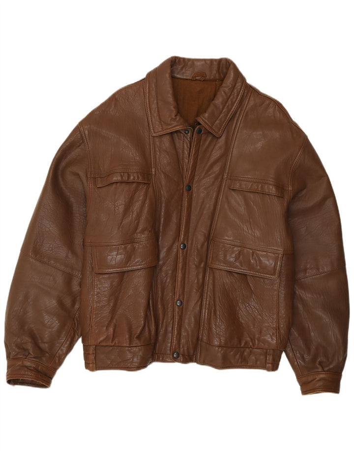 Veste en cuir homme vintage IT 52 XL Cuir marron
