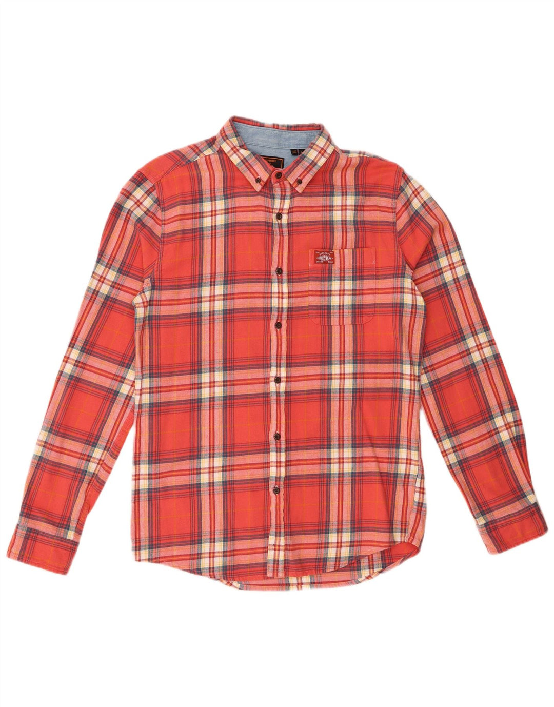 Superdry Chemise En Flanelle Large Rouge À Carreaux En Coton Homme
