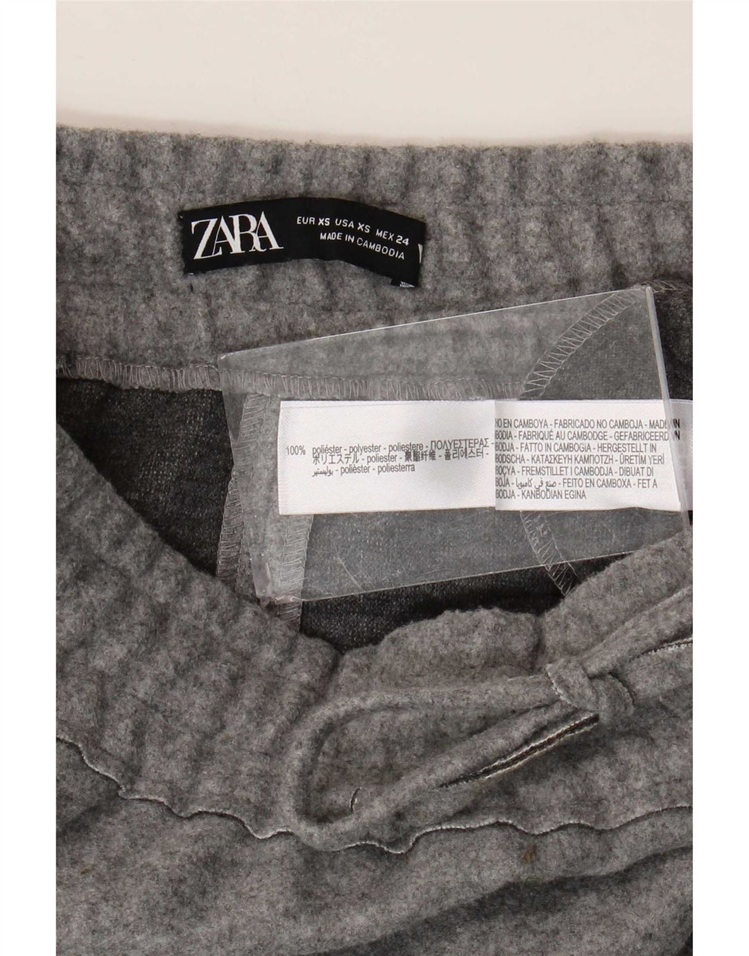Jupe Midi Femme Zara XS W24 Gris Polyester