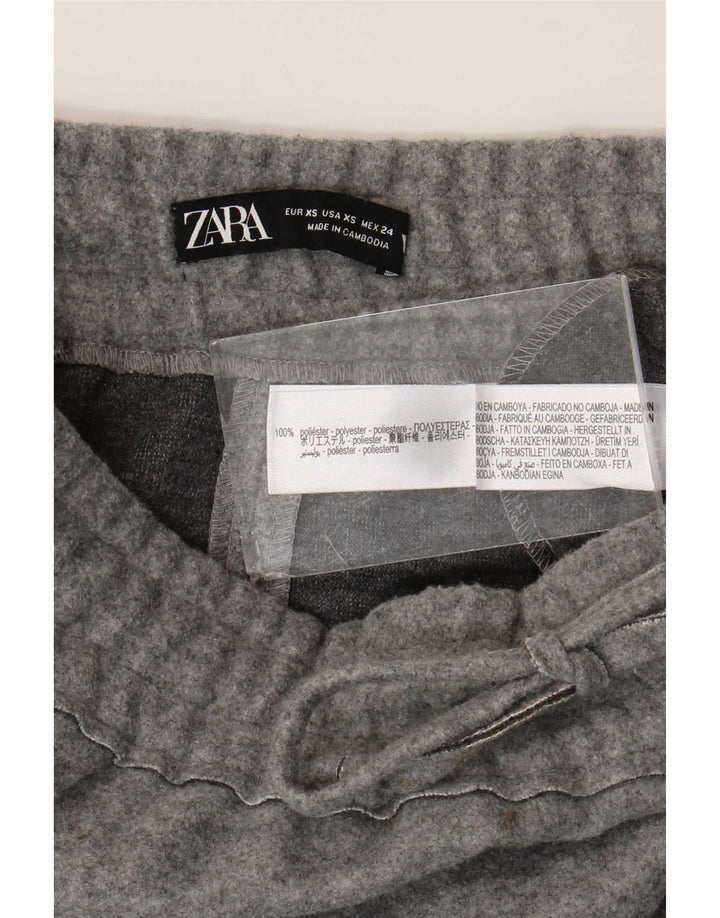 Jupe Midi Femme Zara XS W24 Gris Polyester