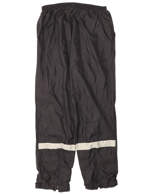 vintage Mens Graphic Survêtement Pantalon XL Noir Colourblock Nylon