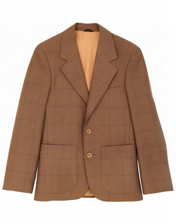 Vintage Veste blazer 2 boutons pour garçon 6-7 ans Carreaux marron