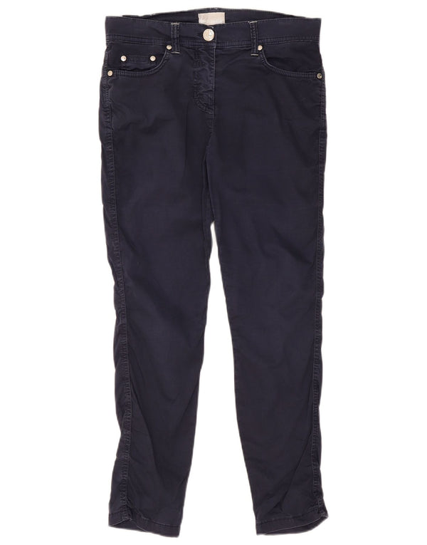 Byblos Pantalon décontracté slim femme W28 L28 Bleu marine Coton