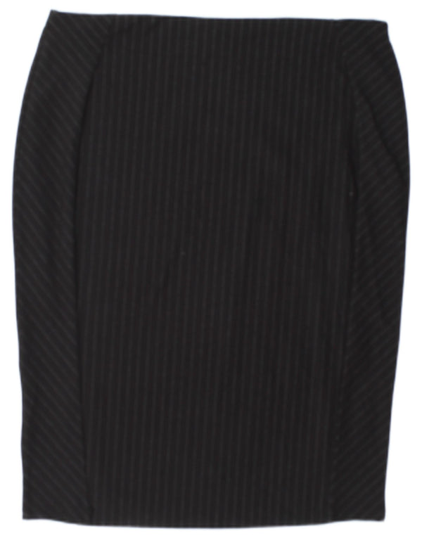 Marks & Spencer Jupe crayon pour femme UK 18 XL W38 Viscose rayée noire