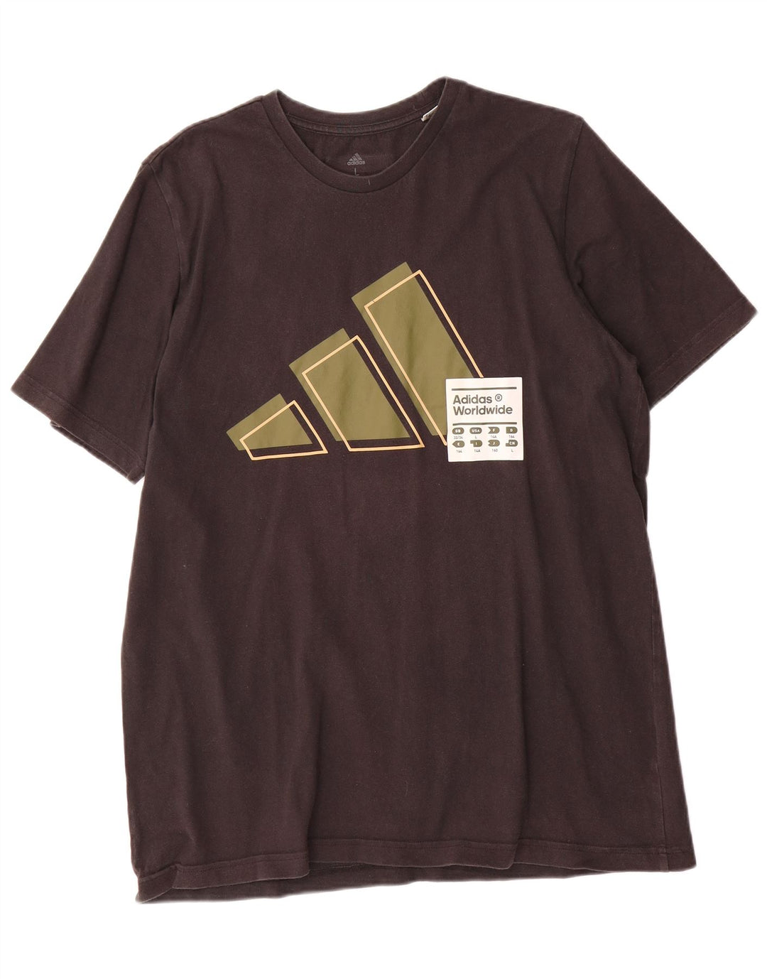 ADIDAS T-shirt graphique pour hommes, grand, en coton noir