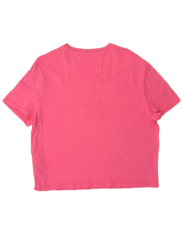 Tommy Hilfiger T-shirt graphique pour femme UK 16 Large Rose Coton
