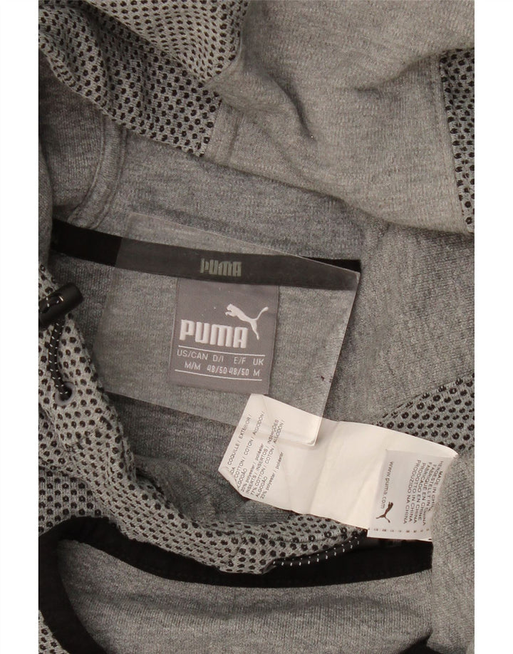 PUMA Pull à capuche homme gris moyen à pois en coton