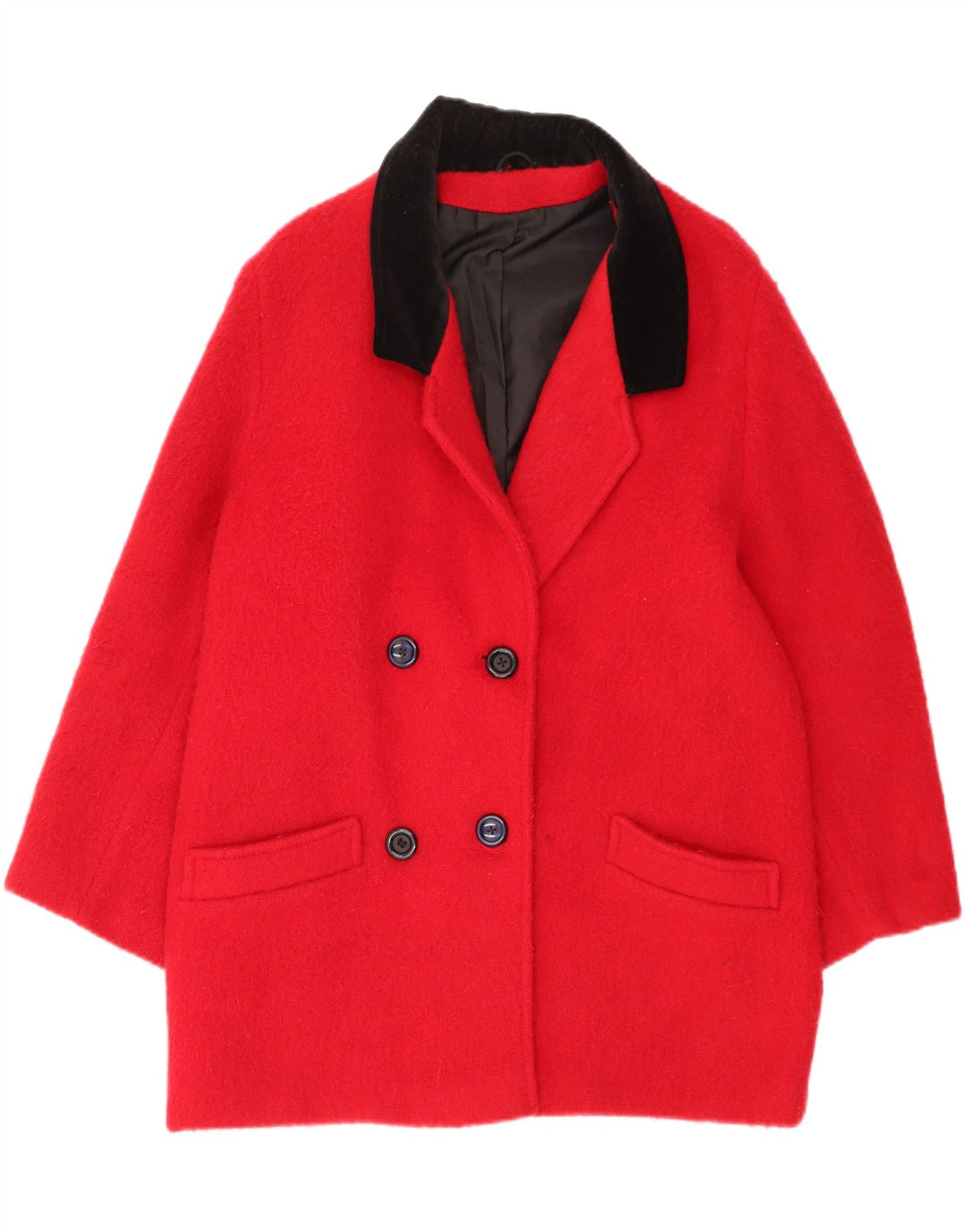 C&A Manteau croisé à manches 3/4 pour femme UK 14 Laine rouge moyen