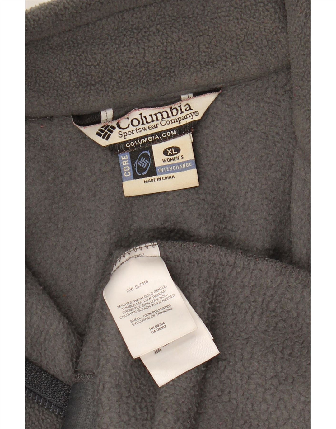 COLUMBIA Womens Oversized Fleece Jacket UK 18 XL Grey Polyester