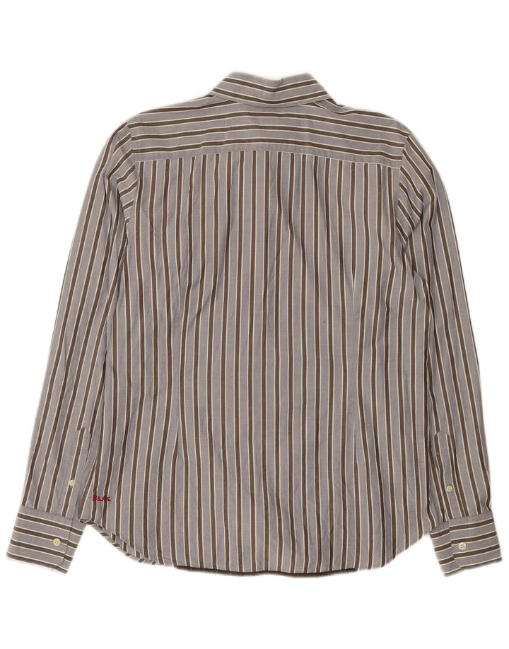 La Martina Chemise Homme Bleu Moyen Rayé Coton