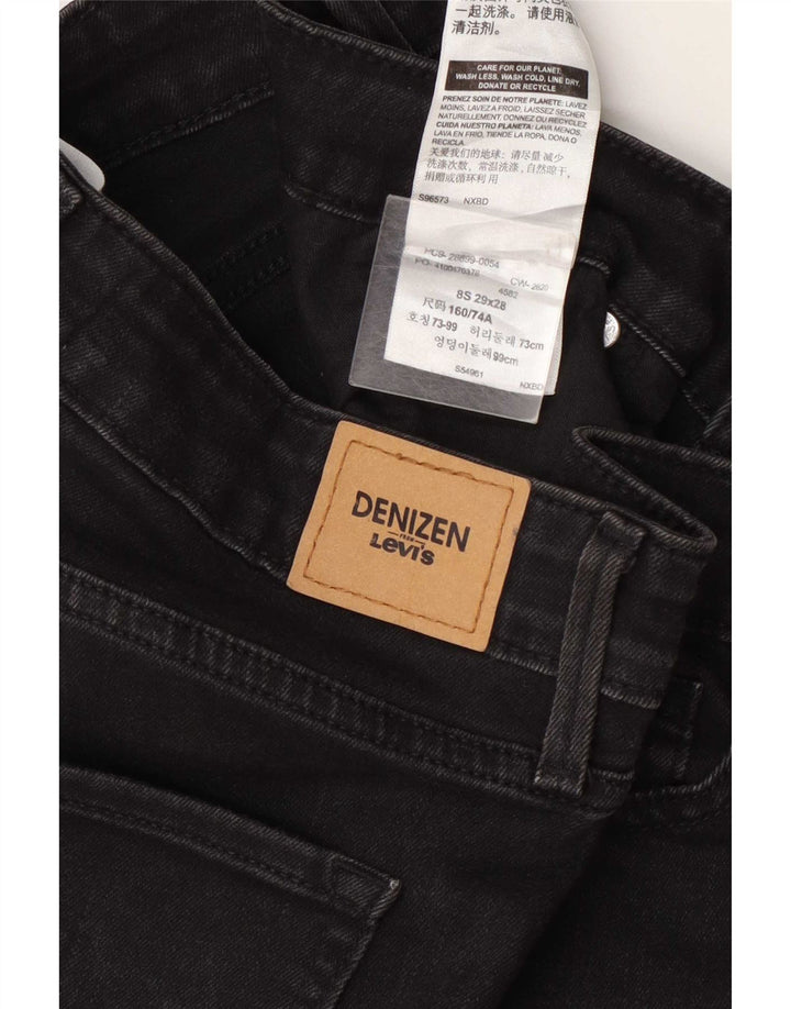 Levi's Jean Slim Denizen Taille Moyenne W29 L28 Femme Noir Coton