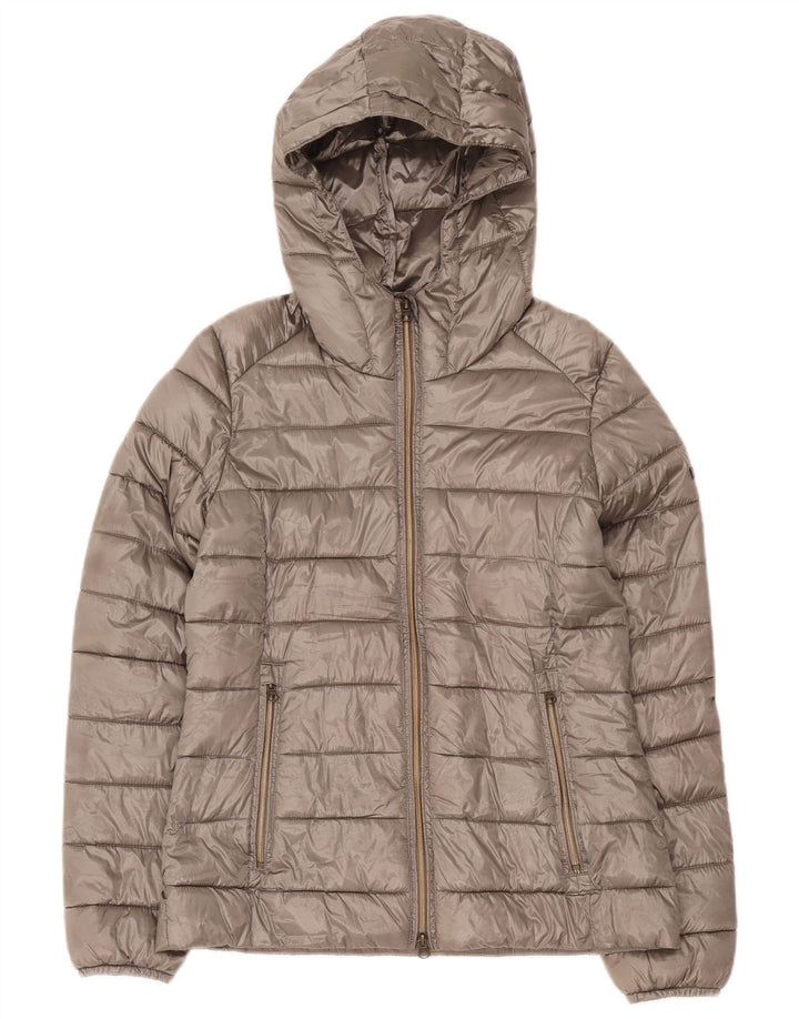 Brugi Veste matelassée à capuche pour femme UK 12 Gris moyen Polyester