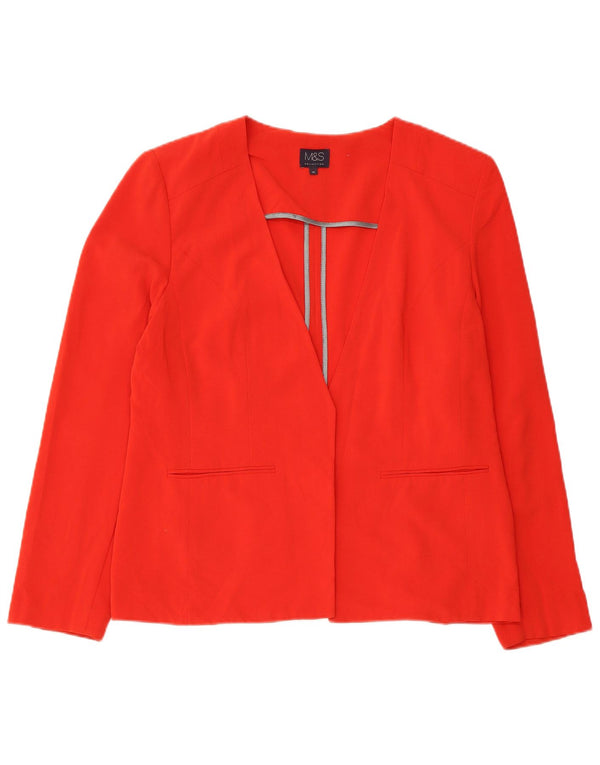 Marks & Spencer Veste Blazer Femme UK 16 Grand Rouge Polyester