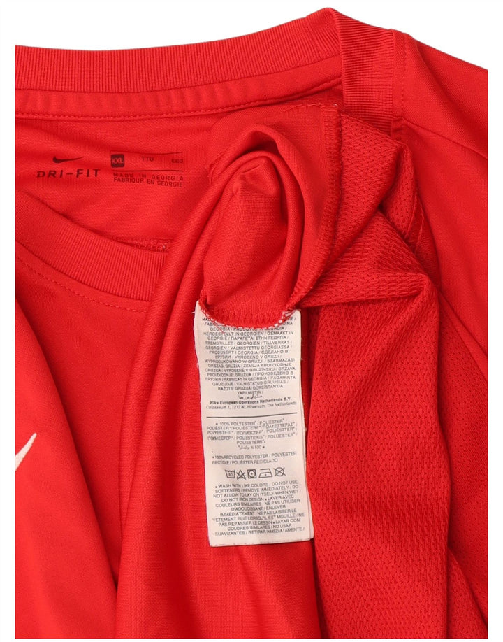 Nike Hommes Dri Fit T-Shirt Haut 2XL Rouge Polyester