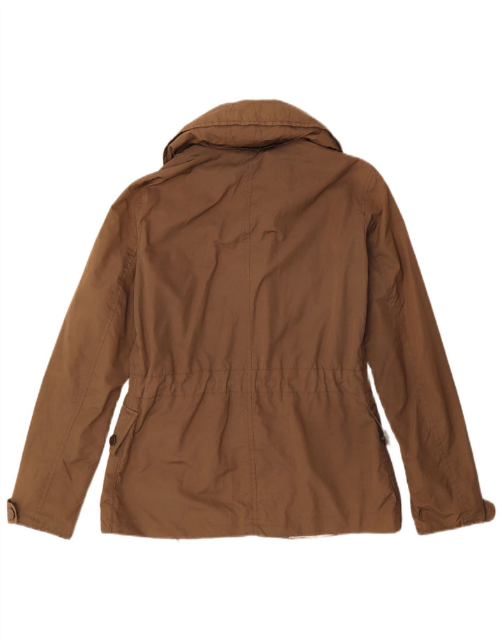 MASSIMO DUTTI Veste utilitaire à capuche pour femme UK 10 Petit Marron Polyester