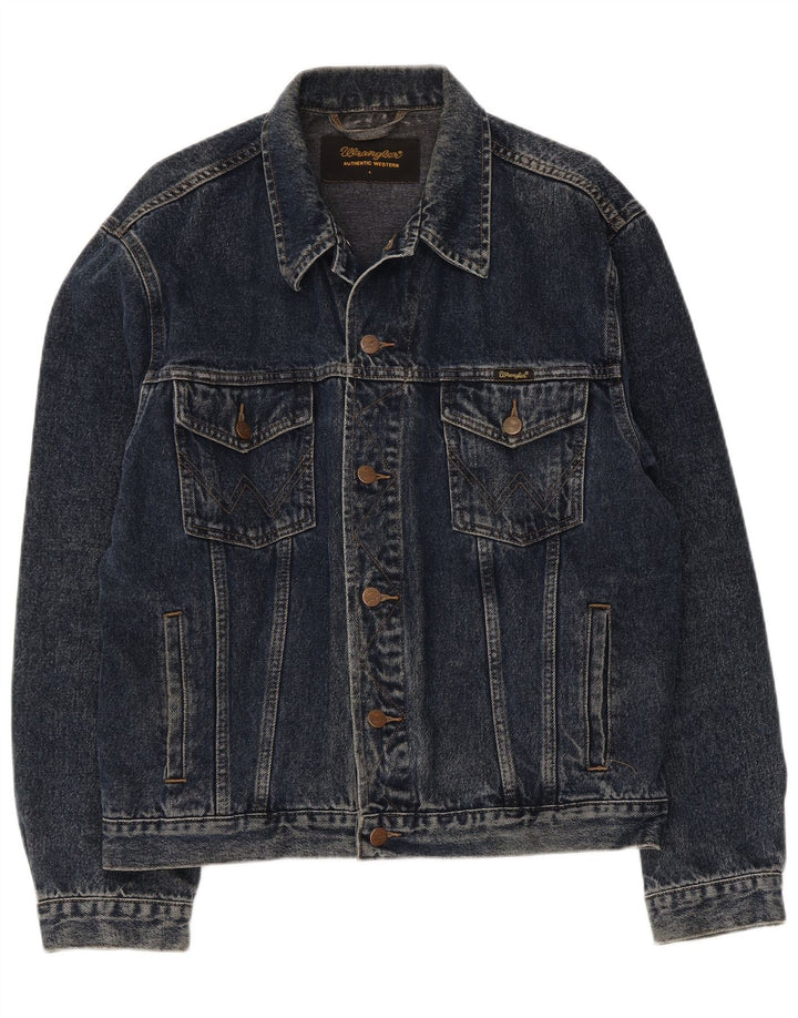 Wrangler Veste en jean pour homme UK 40 Large Bleu marine Coton