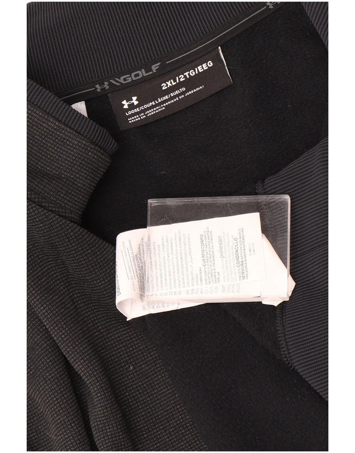 Under Armour Sweat-shirt à col zippé pour homme 2XL Noir Polyester