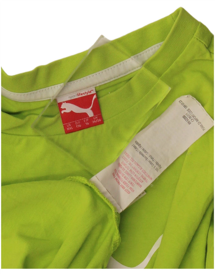 PUMA T-Shirt Graphique Fille 15-16 ans Vert Coton