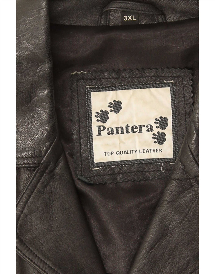 Pantera Manteau en cuir pour homme UK 46 3XL Cuir noir