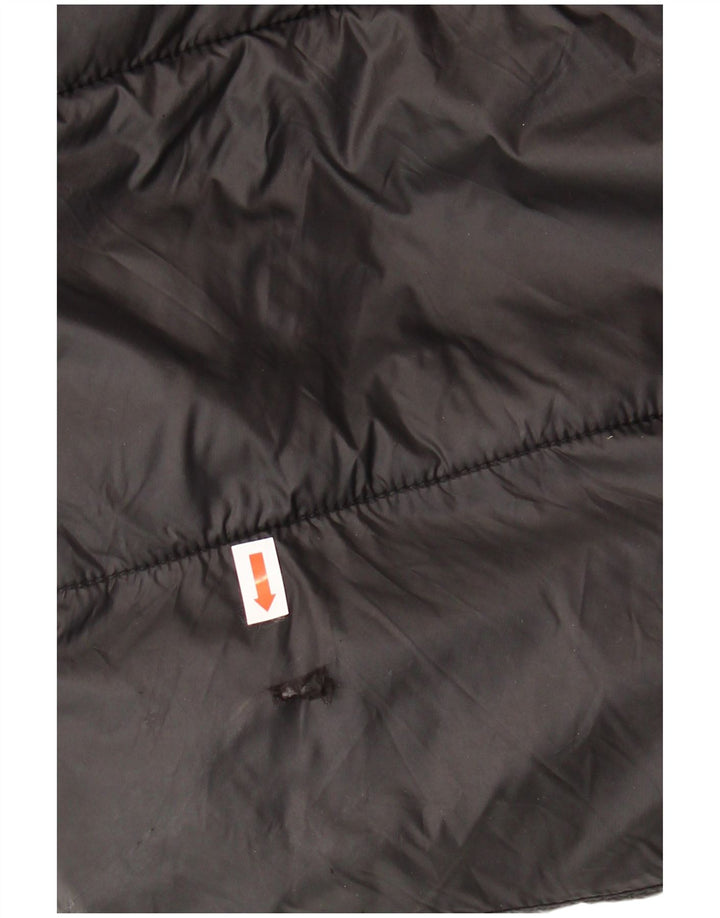 Zara Veste matelassée à capuche pour femme UK 16 Large Noir Polyester