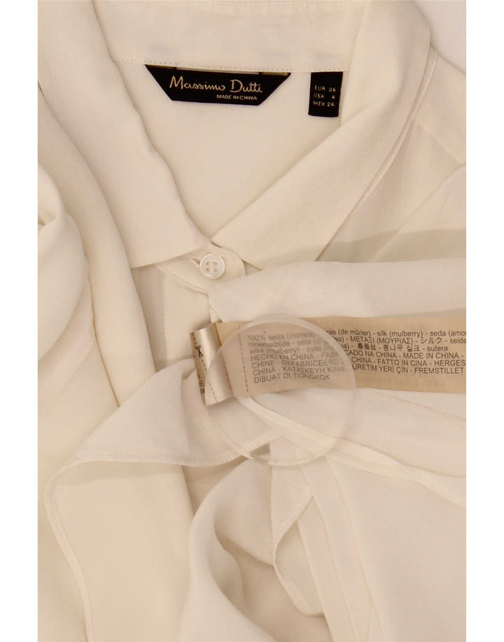 Massimo Dutti Chemisier Femme EU 36 XS Soie Blanche