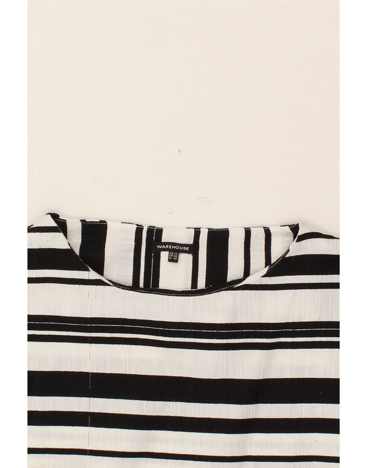 WAREHOUSE Womens Shift Dress UK 12 Medium  White Striped Vintage Warehouse and Second-Hand Warehouse from Messina Hembry 