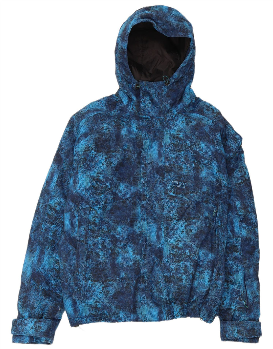 CHIEMSEE Veste coupe-vent à capuche pour homme UK 38 Bleu moyen Tie Dye