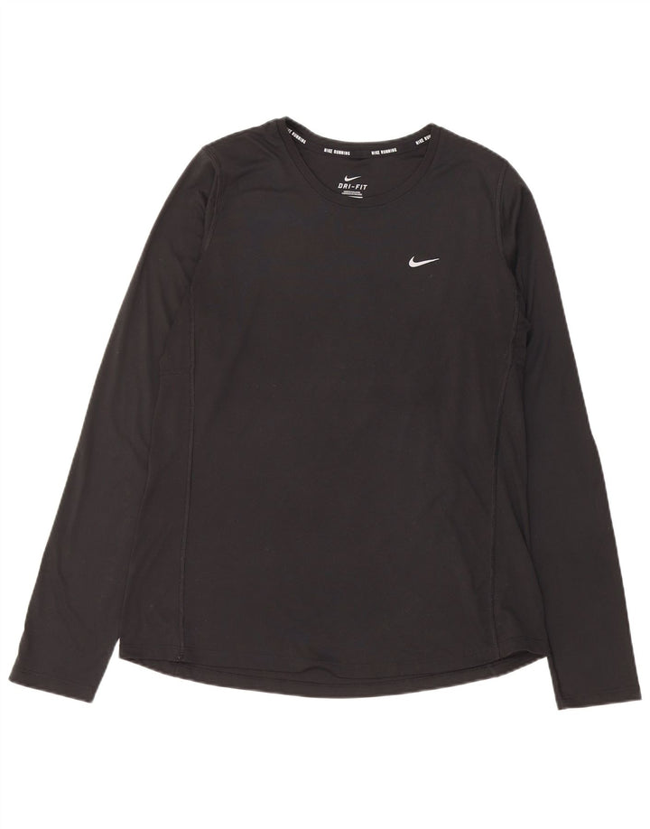 Nike Haut Dri Fit à manches longues pour femme UK 14 Large Noir